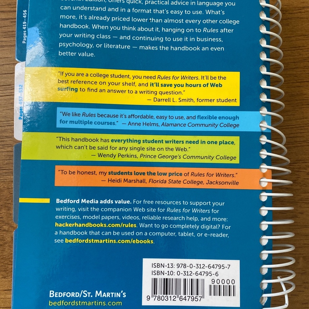 Rules for Writers 7th edition
